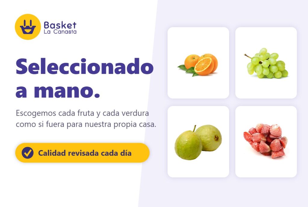 Frutas y verduras seleccionadas a mano con calidad revisada cada día - Basket La Canasta